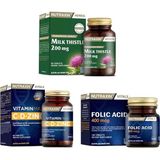 Milk Thistle 60 Tablet + Vitamin Max (C,d,zinc)60 Tablet + Folik Asit 100 Tablet