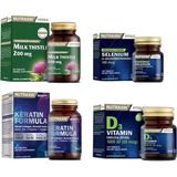 Milk Thistle 60 Tablet+Selenium 100 Tablet+Keratin Formula 60 Tablet+D3 Vitamini 120 Tablet
