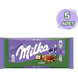 Milka Fındıklı Çikolata 80 Grx 5 Adet Yumuşak Sütlü Fındıklı Lezzet ile Keyifli Atıştırmalık