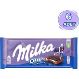 Milka Oreo Bisküvili Sütlü Tablet Çikolata 92g - 6 Adet
