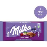 Milka Üzümlü ve Fındıklı Tablet Çikolata 80 g x 5'li Paket – Klasik Seri, Zengin Tatlı Lezzet - 80 gr