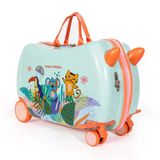 Milk&Moo Jungle Friends Binilebilir Çocuk Valizi, 360° Tekerlekli, Ayak Destekli