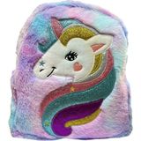 Milky Ada Toys Peluş Unicorn Sırt Çantası ve Kol Çantası Kız Çocuklar Için Hediyelik Yumuşak Çok Renkli 24X24 cm - Mor