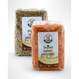 Mill More 750 gr Organik Kırmızı Mercimek + 750 gr Organik Yeşil Mercimek