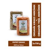 Mill & More Only Natural Products Organik Kırmızı Mercimek 750 g + Organik Yeşil Mercimek 750 g Seti