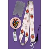 MİLLENEX Çiçekler Kalp Boyun Askı İpi Boyun Askısı 3 Lü Set Boyun İpi Yoyo Yaka Dikey Kartlık-B344-Y076