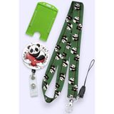 MİLLENEX Uyuyan Panda Yaka Kartı Boyun Askı İpi 3 lü Set Boyun İpi Yoyo Yatay Yaka Kartlık-B100-Y111