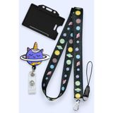 MİLLENEX Uzay Gezegen Yaka Kart Boyun Askı İpi 3 lü Set Boyun İpi Yoyo Yatay Yaka Kartlık-B0286-Y0166