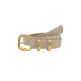 Milleniva Çift Gold Köprülü İnce Kadın Kemer 2.5 cm (Ekru, 100 cm)