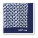 Milleniva Mikro Pul Desenli Mavi Beyaz 70x70 Soft Touch Mat Kare Fular