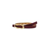 Milleniva Soyut Elips Gold Tokalı İnce Kadın Kemer 1.5 cm (Bordo, 110 cm)