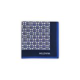 Milleniva Zincir Desenli Mavi Beyaz 70x70 Soft Touch Mat Kare Fular