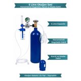 Millenmax 5 Litre Oksijen Seti Manometreli Regülatör, Kanül ve Maske Dahil