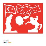 Milli Semboller Ve Atatürk Temalı Boyama Şablonu 2 Adet