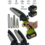 Millian 88 V 8 Ah Yağ Pompali Çift Akülü 10 - 15 cm Pala Şarjlı Dal Kesme Budama Testere Bıçkı Makinesi