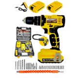 Millian Italian Technology 42 V 5 Ah Rotary Seri Metal Şanzuman Şarjlı Çift Akülü Matkap 27 Parça Uç Setli