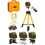 Millian Tripod Hediyeli Uzaktan Kumandalı 12 Köşeli 360 Derece Çizgi Hizalama Lazer Makinesi Seviye Cihazı