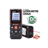 Millian Yüksek Hassasiyet 100 Metre Lazer Metre Ölçer LCD Dijital Ekran Su Terazili Lazermetre Lazerli