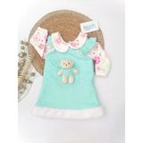 Million Baby Mint Yeşil Salopet Bebek Elbisesi 9 Ay - Mint Yeşili