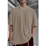 Millionaire Erkek Taş Oversize Asit Yıkamalı Eskitme Efektli Boyalı T-Shirt