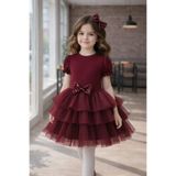 Milon Moda Pulpayet Fiyonk, Kisa Kollu, Hayal Tül Elbise ve Toka