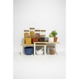 Milonsa Bambu Dolap İçi Düzenleyici | 2 Katlı Mutfak Banyo Raf Organizer Ahşap Metal Stand