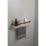 Milonsa Duvar Rafı Metal Ahşap Banyo Düzenleyici | Havluluk Banyo Rafı Dekoratif Duvar Rafı Çok Amaçlı
