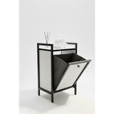 Milonsa Metal Ahşap Banyo Düzenleyici Çamaşır Sepeti, 70x40x31,5 cm, Beyaz SPT01
