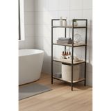 Milonsa Metal Ahşap Banyo Rafı 4 Katlı Banyo Düzenleyici Çok Amaçlı Banyo Mutfak Rafı Açık Dolap