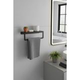 Milonsa Metal Raflı Havluluk Siyah | Banyo Duvar Havlu Askısı Modern Dekoratif Havlu Rafı Banyo Düzenleyici