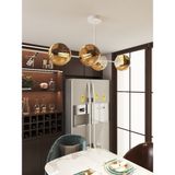 Milora 4'lü Beyaz Kasa Bal Rengi Cam Detaylı Modern Lüks Avize