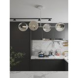 Milora 4'lü Beyaz Kasa Füme Cam Detaylı Modern Lüks Avize - Beyaz - Füme
