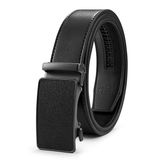 MILORDE Erkek Cırcır Deri Kemer Günlük Golf Elbisesi Pantolon Gömlekleri için, Ayarlanabilir Kesim, Rahat ve Kullanımı Kolay (35 mm), Siyah-m816, 42-48W Ayarlanabilir
