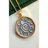 Miltonia Spiral (Sarmal) Deniz Kaplumbağası Motifli 925s Gümüş Kolye