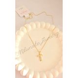 MİLUNXTE Xuping T Harfli Kadın Gold Renk Zirkon Taşlı Çelik Harf Kolye