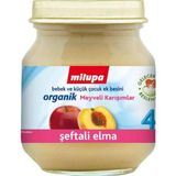 Milupa 4+ Ay 125 gr Organik Şeftali Elma Kavanoz Maması