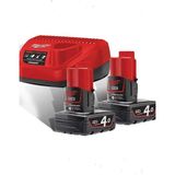 Milwaukee M12 NRG-402 Akü ve Şarj Cihazı Paket