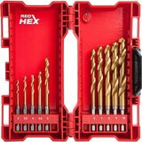 Milwaukee Metal Hex Girişli Matkap Ucu Seti 48894759 10 Parça Hss-G Red Hex Titan