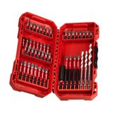 Milwaukee SHOCKWAVE™ 48 Parça Profesyonel Vidalama ve Matkap Ucu Seti, Yüksek Performanslı Bits Uçları, Manyetik Tutucu ve Multi-Material Matkap Uçları ile Kırmızı Taşıma Çantalı