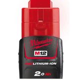 Milwaukee T4932430064 M12B2 12 V 2.0 Ah Redlithium-ION Akü