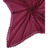 Mim Eşarp ve Şal Enba Pamuklu Iğne Oyalı Namaz ve Mevlüt Örtüsü 110X110 cm - Bordo - 110 x 110 cm