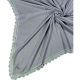Mim Eşarp ve Şal Enba Pamuklu Iğne Oyalı Namaz ve Mevlüt Örtüsü 110X110 cm - Gri - 110 x 110 cm