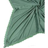 Mim Eşarp ve Şal Enba Pamuklu Iğne Oyalı Namaz ve Mevlüt Örtüsü 110X110 cm - Haki - 110 x 110 cm