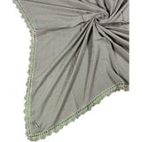 Mim Eşarp ve Şal Enba Pamuklu Iğne Oyalı Namaz ve Mevlüt Örtüsü 110X110 cm - Koyu Vizon - 110 x 110 cm