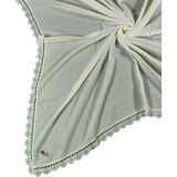 Mim Eşarp ve Şal Enba Pamuklu Iğne Oyalı Namaz ve Mevlüt Örtüsü 110X110 cm - Krem - 110 x 110 cm