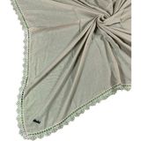 Mim Eşarp ve Şal Enba Pamuklu Iğne Oyalı Namaz ve Mevlüt Örtüsü 110X110 cm - Vizon - 110 x 110 cm