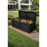 Mim Life Bahçe Depolama Sandığı Balkon & Garaj Saklama Kutusu Büyük Hacimli Plastik Sandık 320 Litre