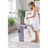 Mim Life İki Bölmeli Kirli Çamaşır Sepeti - Banyo Çamaşır Sepeti Renkliler & Beyazlar 90 Lt