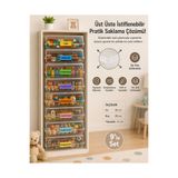 Mim Life Oyuncak Saklama Kutusu Şeffaf Kapaklı 32x20x11 cm 9 lu Set | Çocuk Odası Düzenleyici İstiflenebilir Plastik Organizer Kutu
