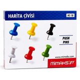 Mimaks Hc-18 Harita Çivisi Renkli Push Pin Iğne Seti | Mantar Pano, Harita ve Duyuru Panosu Çivisi